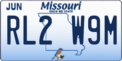 MO license plate RL2W9M
