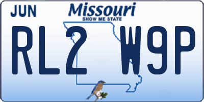 MO license plate RL2W9P