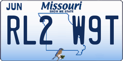 MO license plate RL2W9T
