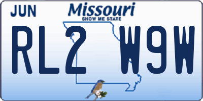 MO license plate RL2W9W