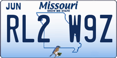 MO license plate RL2W9Z