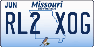 MO license plate RL2X0G