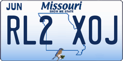 MO license plate RL2X0J