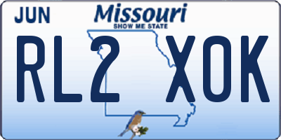 MO license plate RL2X0K
