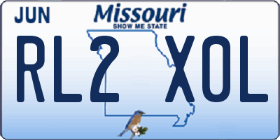 MO license plate RL2X0L