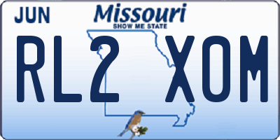 MO license plate RL2X0M