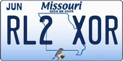 MO license plate RL2X0R