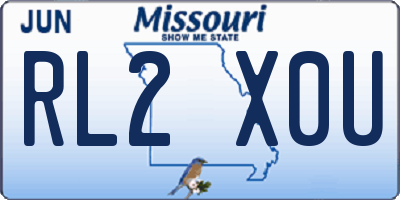 MO license plate RL2X0U