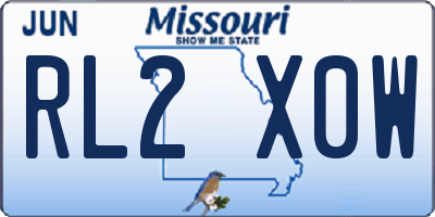MO license plate RL2X0W