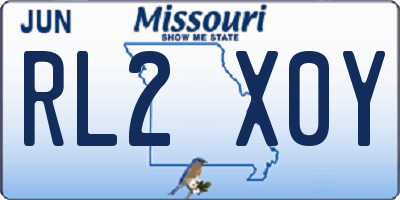 MO license plate RL2X0Y