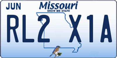 MO license plate RL2X1A