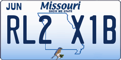 MO license plate RL2X1B