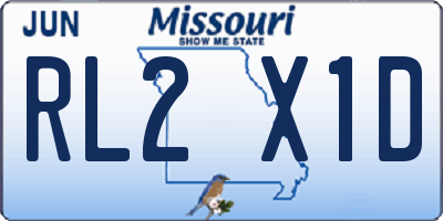 MO license plate RL2X1D