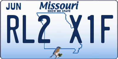 MO license plate RL2X1F