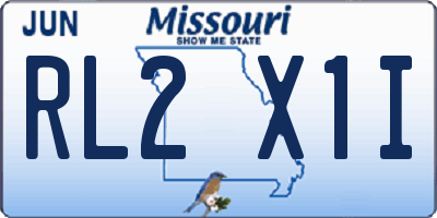 MO license plate RL2X1I
