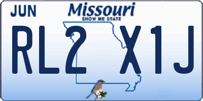 MO license plate RL2X1J