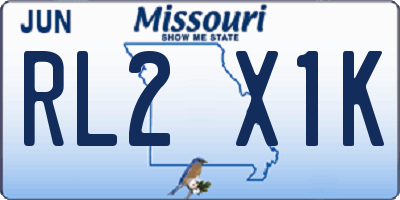 MO license plate RL2X1K