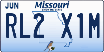 MO license plate RL2X1M
