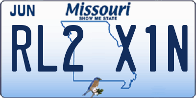 MO license plate RL2X1N