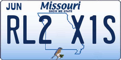MO license plate RL2X1S