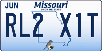 MO license plate RL2X1T