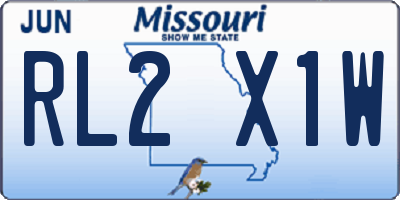 MO license plate RL2X1W