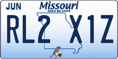 MO license plate RL2X1Z