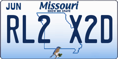 MO license plate RL2X2D
