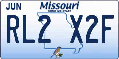 MO license plate RL2X2F