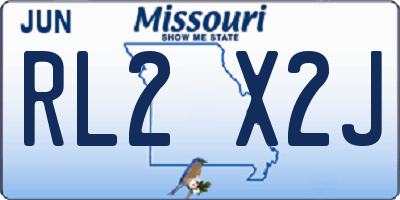 MO license plate RL2X2J