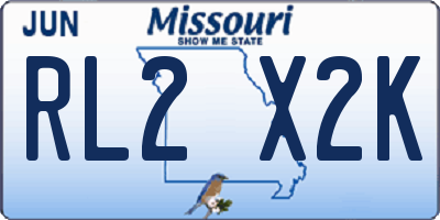 MO license plate RL2X2K