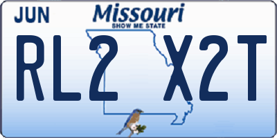 MO license plate RL2X2T
