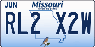 MO license plate RL2X2W