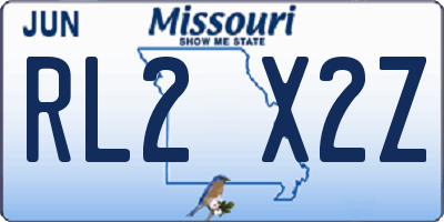 MO license plate RL2X2Z