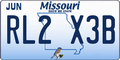 MO license plate RL2X3B