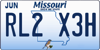 MO license plate RL2X3H
