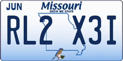 MO license plate RL2X3I
