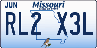 MO license plate RL2X3L