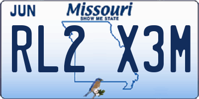 MO license plate RL2X3M