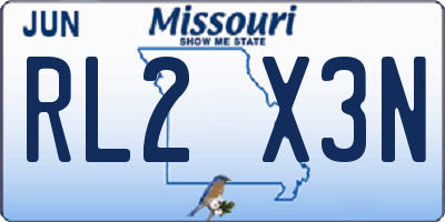 MO license plate RL2X3N