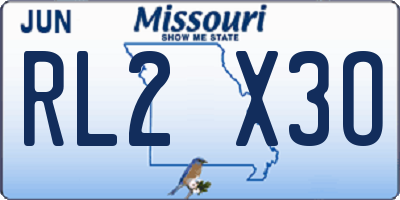MO license plate RL2X3O
