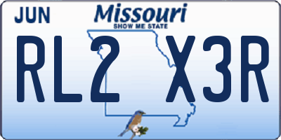 MO license plate RL2X3R