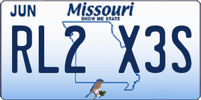 MO license plate RL2X3S