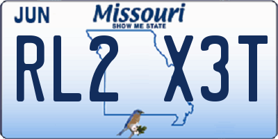 MO license plate RL2X3T