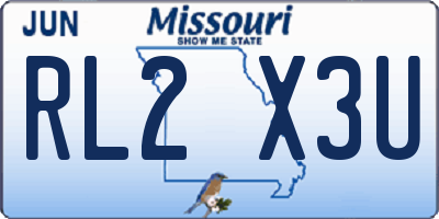 MO license plate RL2X3U