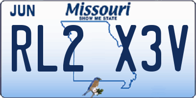 MO license plate RL2X3V