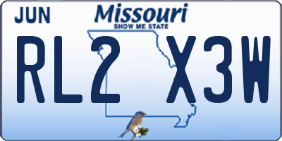 MO license plate RL2X3W