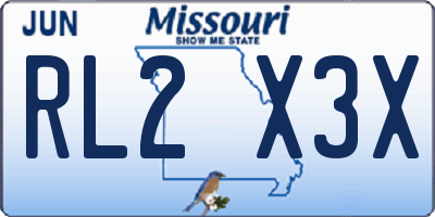 MO license plate RL2X3X