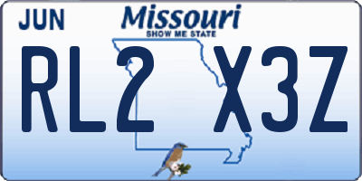 MO license plate RL2X3Z