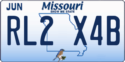 MO license plate RL2X4B